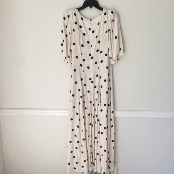 Something Navy | Polka Dot Printed Dress Puff Slv - Picture 8 of 8